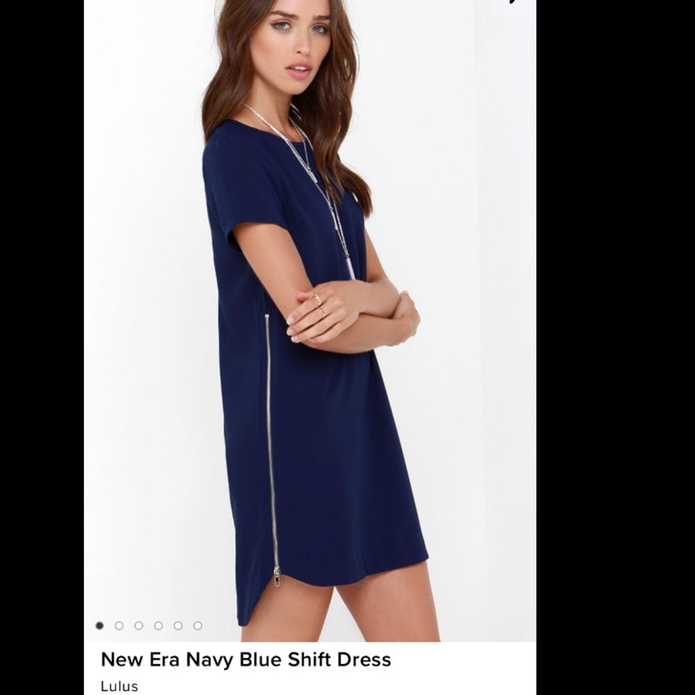 Lulu’s new era navy shift dress
